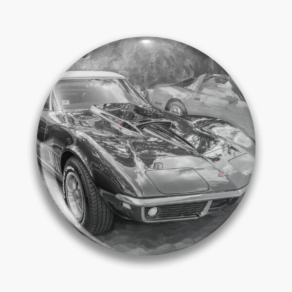 Item preview, 1969 Corvette Stingray Convertible Burgundy Technical Blueprint Car Poster designed and sold by RichFrancoCars.