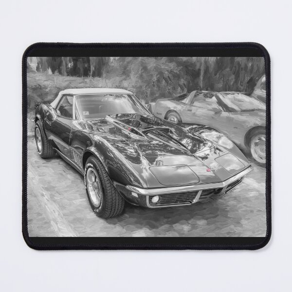 Item preview, 1969 Corvette Stingray Convertible Burgundy Technical Blueprint Car Poster designed and sold by RichFrancoCars.