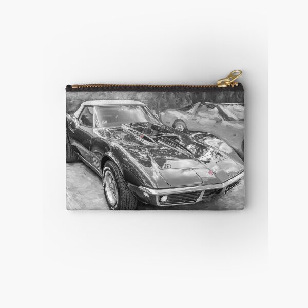 Item preview, 1969 Corvette Stingray Convertible Burgundy Technical Blueprint Car Poster designed and sold by RichFrancoCars.