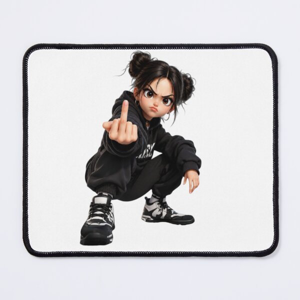 Item preview, Not My Problem Rude Anime Girl Middle Finger Meme Sticker designed and sold by IMOBILYARI VibeCore.