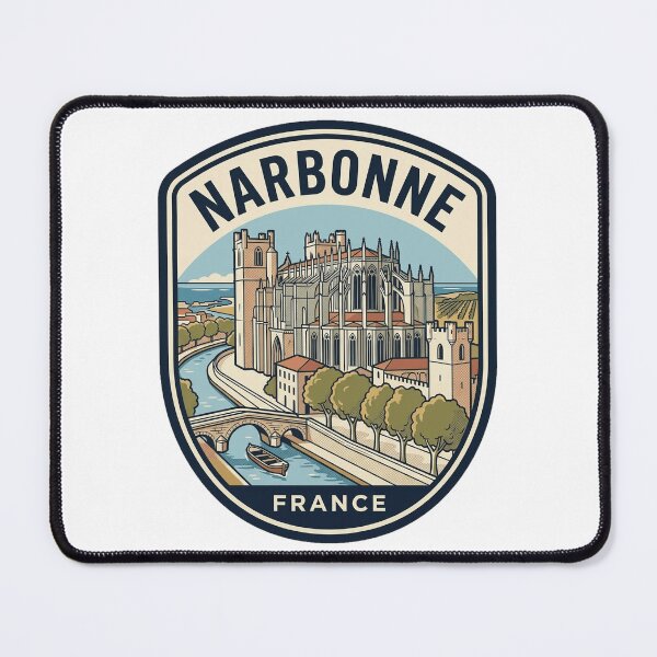 Item preview, Vintage Narbonne France Travel Badge Illustration designed and sold by k3rstman1.