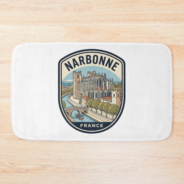 Item preview, Vintage Narbonne France Travel Badge Illustration designed and sold by k3rstman1.