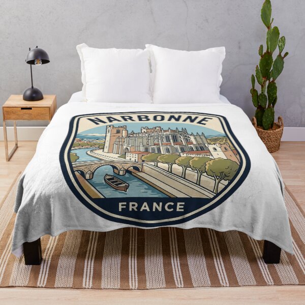 Item preview, Vintage Narbonne France Travel Badge Illustration designed and sold by k3rstman1.