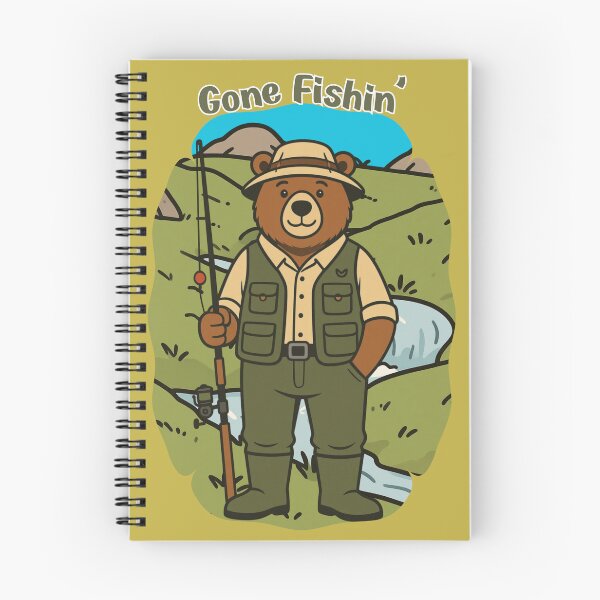 Item preview, Gone Fishing Cute Cartoon Bear Outdoors Nature designed and sold by InkyCorvid.