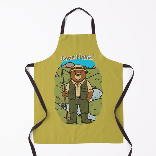 Item preview, Gone Fishing Cute Cartoon Bear Outdoors Nature designed and sold by InkyCorvid.