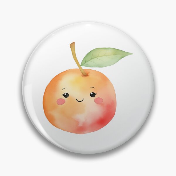 Item preview, Cute Watercolor Peach Kawaii Fruit Graphic designed and sold by Vision Crafted.