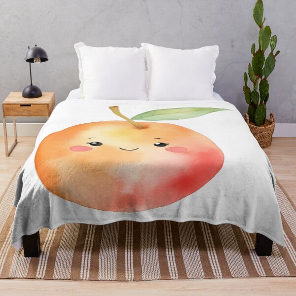 Item preview, Cute Watercolor Peach Kawaii Fruit Graphic designed and sold by Vision Crafted.