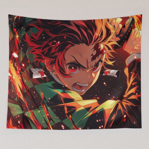 Item preview, tanjiro demon slayer flames  designed and sold by Arjun4282.