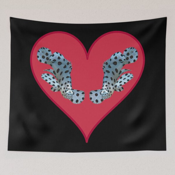 Item preview, Mirrored Panther Grouper Heart * Graphic Nature Illustration | designed and sold by Photo & Design Ute Niemann.