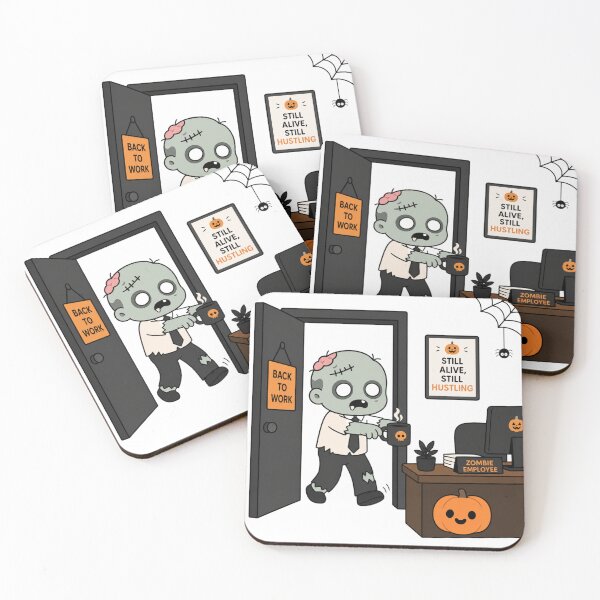Item preview, Zombie Office Hustle - Halloween Back to Work Zombie Employee Cute Illustration designed and sold by Cherie-verse.
