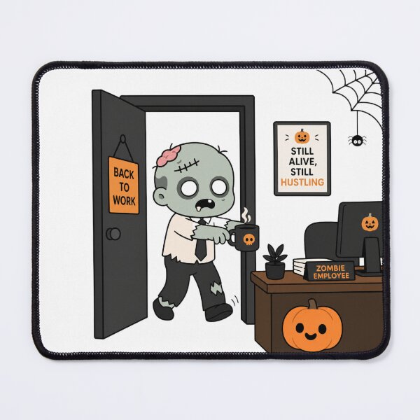 Item preview, Zombie Office Hustle - Halloween Back to Work Zombie Employee Cute Illustration designed and sold by Cherie-verse.