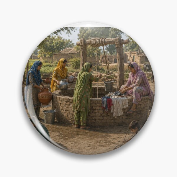 Item preview, Traditional Punjabi Village Life – Vintage Rural Pakistan Sticker designed and sold by Arts121.
