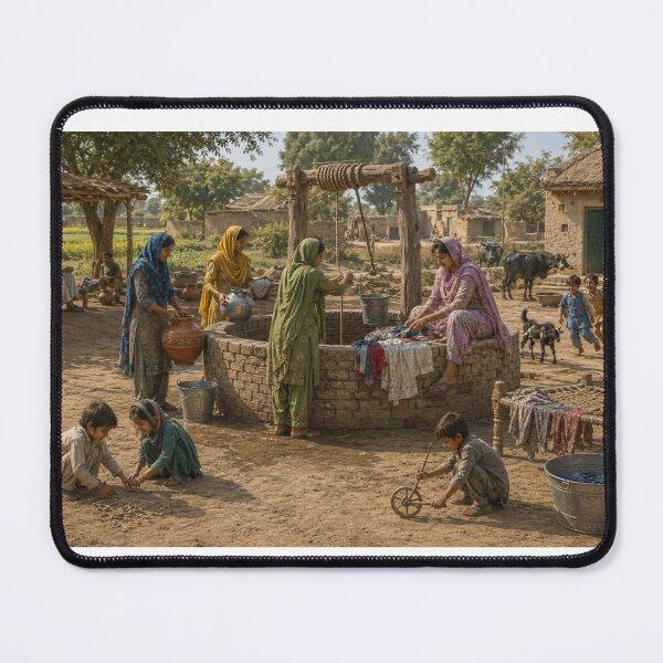 Item preview, Traditional Punjabi Village Life – Vintage Rural Pakistan Sticker designed and sold by Arts121.