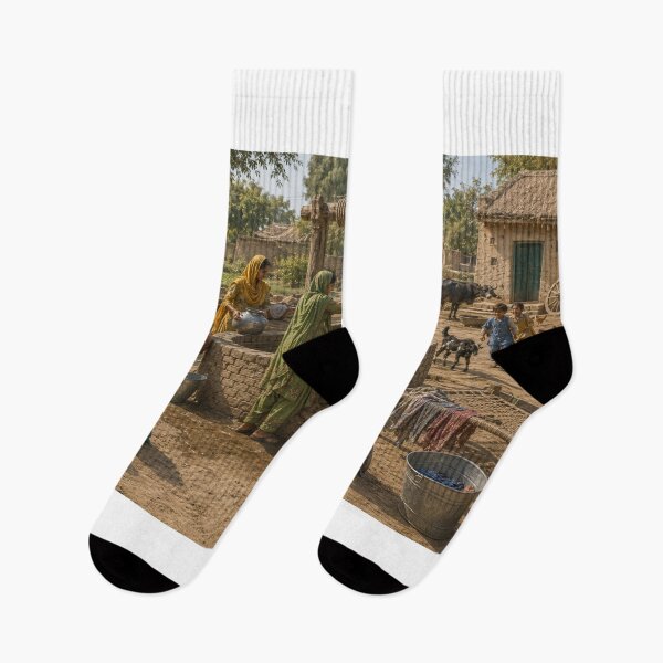 Item preview, Traditional Punjabi Village Life – Vintage Rural Pakistan Sticker designed and sold by Arts121.