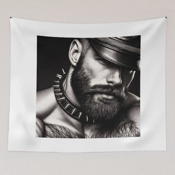 Item preview, Gay Leather Lounge London Scruff Daddy Leather Art designed and sold by ItsAKinkThing.