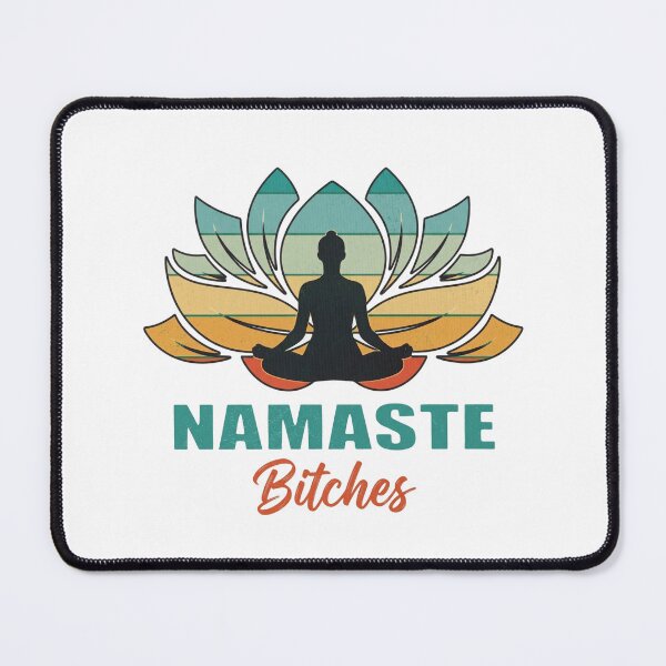 Item preview, Retro Zen Lotus Meditation "Namaste Bitches" Sarcastic Yoga designed and sold by Shopeon Designs.