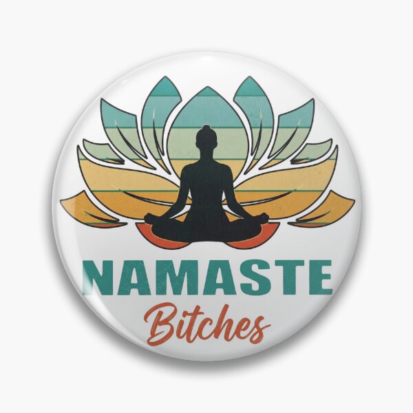 Item preview, Retro Zen Lotus Meditation "Namaste Bitches" Sarcastic Yoga designed and sold by Shopeon Designs.