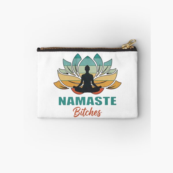 Item preview, Retro Zen Lotus Meditation "Namaste Bitches" Sarcastic Yoga designed and sold by Shopeon Designs.