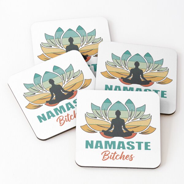 Item preview, Retro Zen Lotus Meditation "Namaste Bitches" Sarcastic Yoga designed and sold by Shopeon Designs.