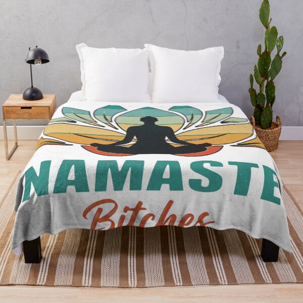Item preview, Retro Zen Lotus Meditation "Namaste Bitches" Sarcastic Yoga designed and sold by Shopeon Designs.
