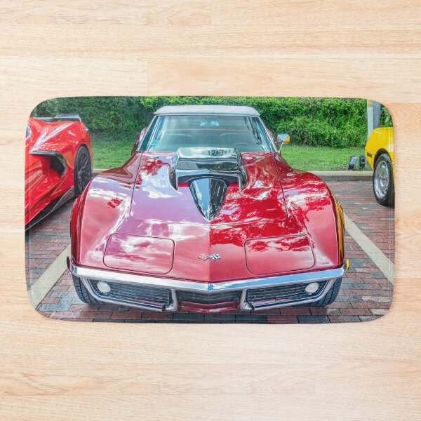 Item preview, 1969 Corvette Stingray Convertible Burgundy Technical Blueprint Car Poster designed and sold by RichFrancoCars.