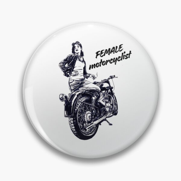 Item preview, Female Motorcycle Rider – Vintage Biker Girl Dark Line Art designed and sold by muhammadkhafidh.