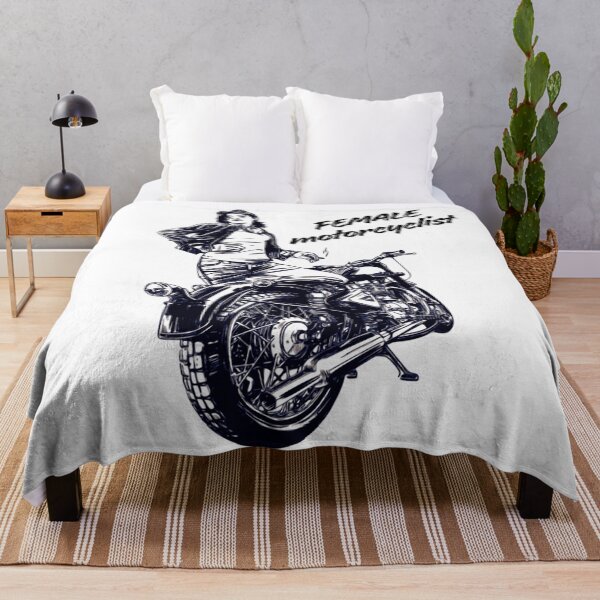 Item preview, Female Motorcycle Rider – Vintage Biker Girl Dark Line Art designed and sold by muhammadkhafidh.