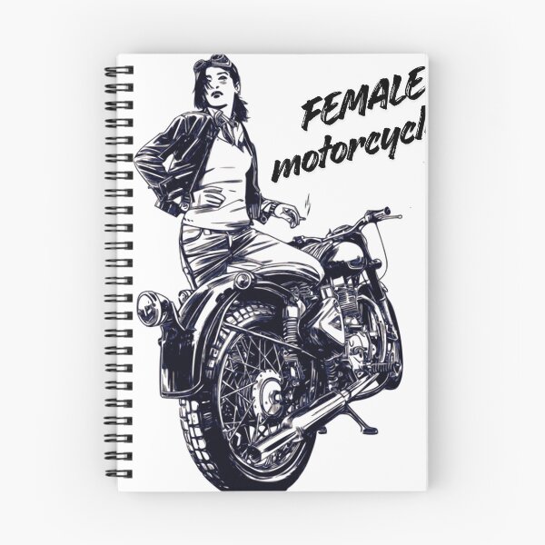 Item preview, Female Motorcycle Rider – Vintage Biker Girl Dark Line Art designed and sold by muhammadkhafidh.