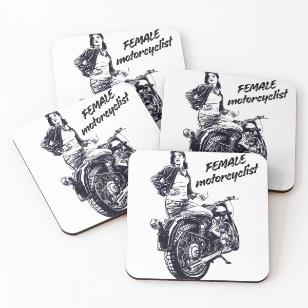 Item preview, Female Motorcycle Rider – Vintage Biker Girl Dark Line Art designed and sold by muhammadkhafidh.