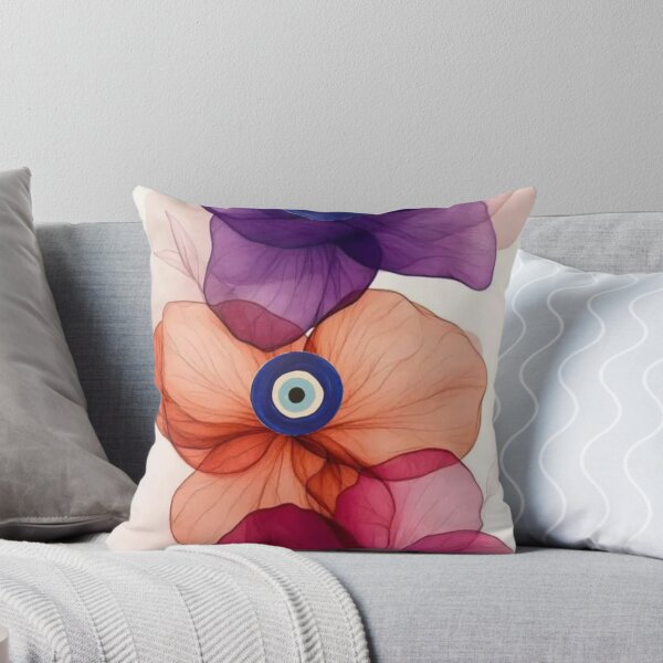 Item preview, Evil Eye Floral Protection Art - Watercolor Flower Charm designed and sold by cezzarie.
