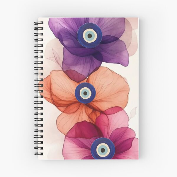 Item preview, Evil Eye Floral Protection Art - Watercolor Flower Charm designed and sold by cezzarie.