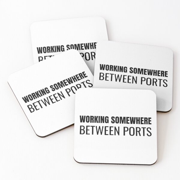Item preview, Working Somewhere Between Ports (Black) designed and sold by ShipCrewNation.