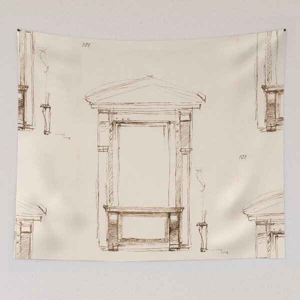 Item preview, Renaissance Architectural Doorway Ink Study designed and sold by artofuniverse.