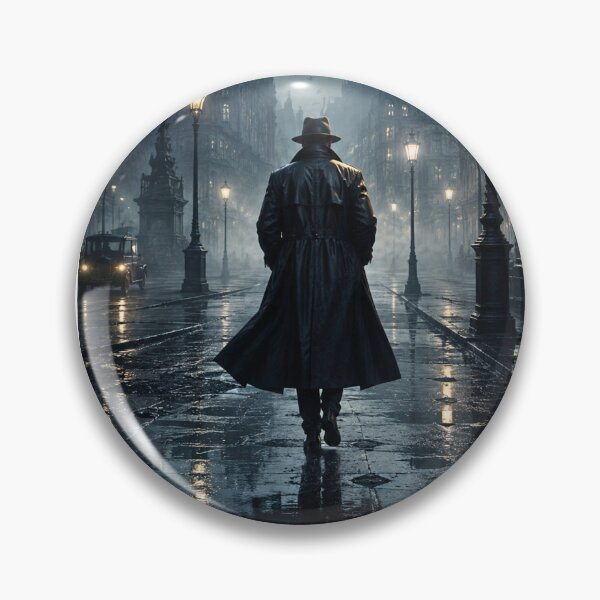 Item preview, Noir Detective in Foggy Victorian Street – Gothic Mystery Thriller Poster designed and sold by lavanya11.