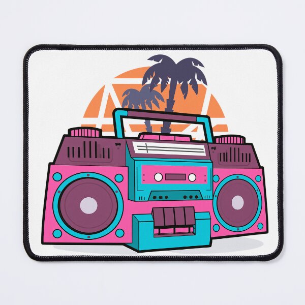 Item preview, Retro tape recorder with palm trees and sun designed and sold by TanyaLovus.