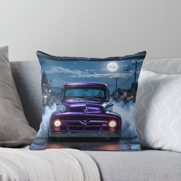 Item preview, Purple 1950s Pickup Truck Burnout Moonlight Garage designed and sold by Crazy Ronald.