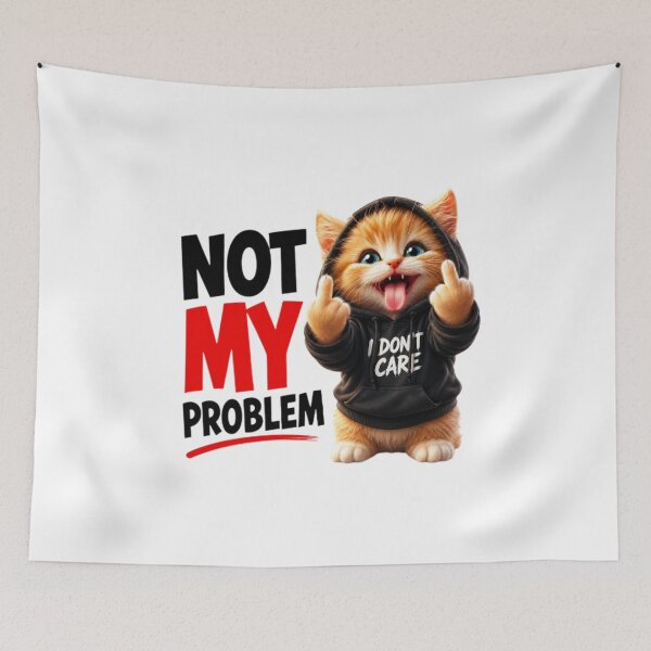 Item preview, Not My Problem Funny Cat Sticker – Middle Finger Kitten I Don't Care Sarcastic Gift designed and sold by IMOBILYARI VibeCore.