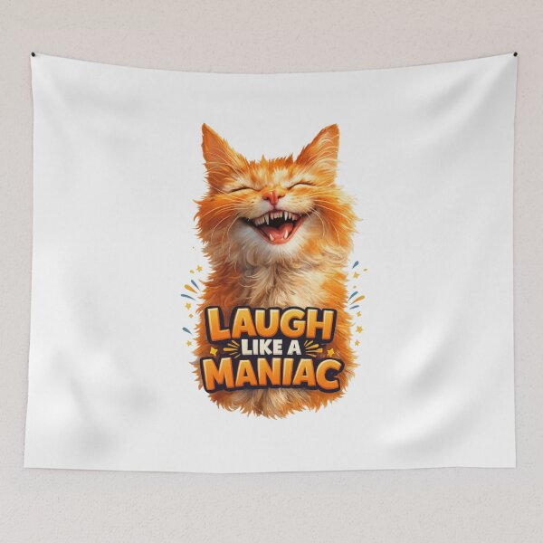 Item preview, Laugh Like a Maniac Funny Orange Cat Shirt designed and sold by IMOBILYARI VibeCore.