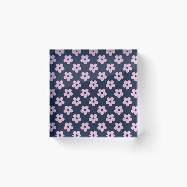Item preview, Navy Blue and Light Pink Retro Floral Pattern | Vintage Navy Blue and Pink Flowers | Groovy Cottagecore Botanical Pattern | Preppy Dark Blue and Pink Daisy Flowers Pattern designed and sold by VivaFy.