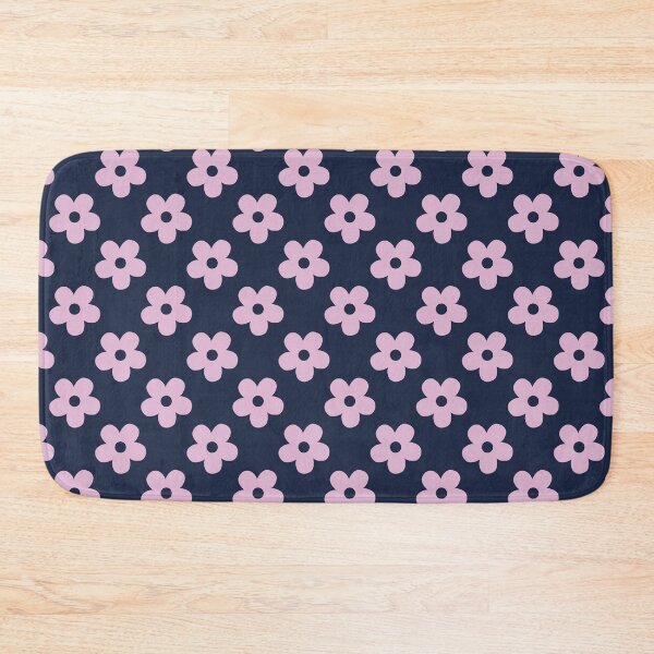Item preview, Navy Blue and Light Pink Retro Floral Pattern | Vintage Navy Blue and Pink Flowers | Groovy Cottagecore Botanical Pattern | Preppy Dark Blue and Pink Daisy Flowers Pattern designed and sold by VivaFy.