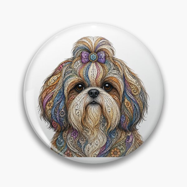 Artikelvorschau, Farbenfroher Shih Tzu entworfen und verkauft von PaintedbyCarol.