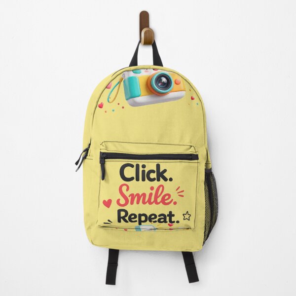 Item preview, Click Smile Repeat Cute Camera Photography T-Shirt Design designed and sold by TeeTantra.