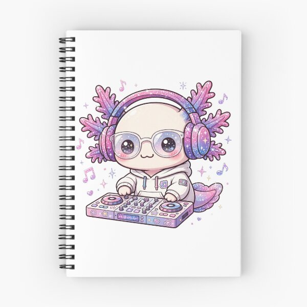 Item preview, DJ Axolotl - Kawaii Glitter Axolotl with Headphones Mixing Music - Cute Music Lover designed and sold by PrettyCrypt.