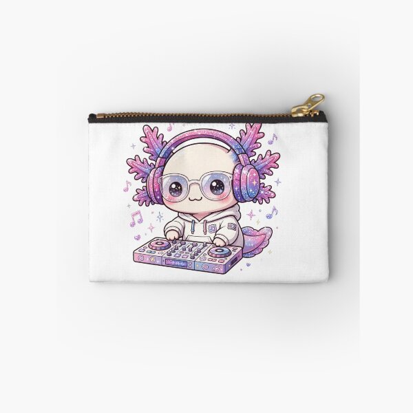 Item preview, DJ Axolotl - Kawaii Glitter Axolotl with Headphones Mixing Music - Cute Music Lover designed and sold by PrettyCrypt.