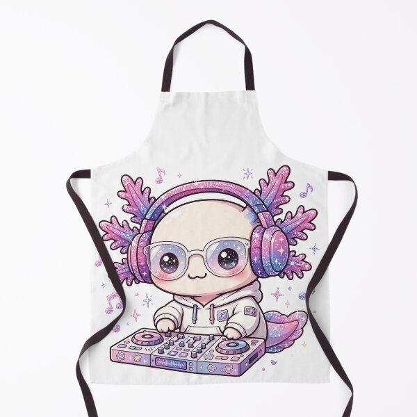 Item preview, DJ Axolotl - Kawaii Glitter Axolotl with Headphones Mixing Music - Cute Music Lover designed and sold by PrettyCrypt.