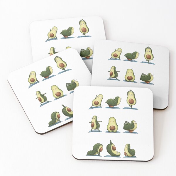 Item preview, Cute Avocado Yoga Poses - Funny Namaste Fitness Art designed and sold by Shopeon Designs.