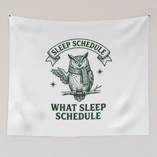 Item preview, Owl Vintage Engraving Sleep Schedule designed and sold by NullSpacePrints.