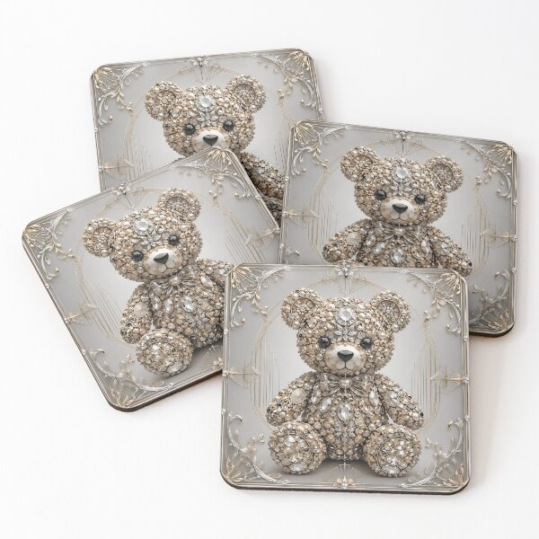 Item preview, Luxury Crystal Teddy Bear in Art Nouveau designed and sold by Adisak-designs.