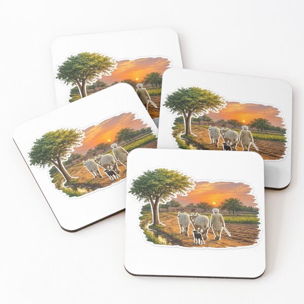Item preview, Punjabi Farmer at Sunset – Rural Village Farming Sticker designed and sold by Arts121.
