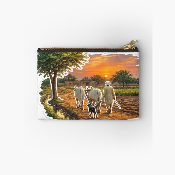 Item preview, Punjabi Farmer at Sunset – Rural Village Farming Sticker designed and sold by Arts121.